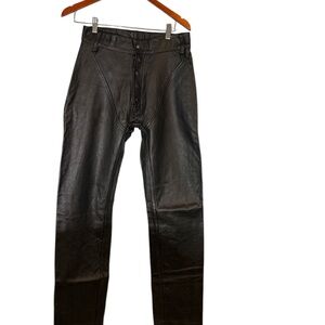 Men's Black Leather Jeans